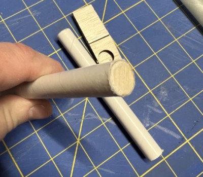 I learned the hard way, the end of the tube needs to be capped with balsa or tape to prevent glue from entering the inside of the paper tube while it is glued in place.