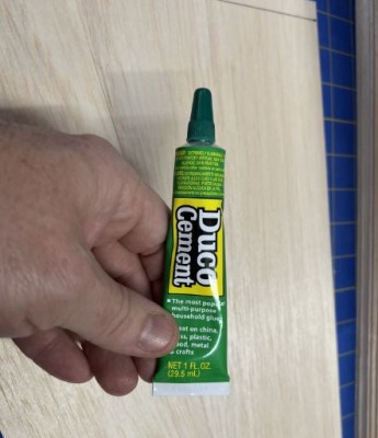 Normally, I would use Sigment to glue my sheeting together but it has been discontinued.  I have switched to Duco Cement