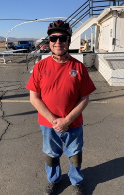 Scott Hartman with the “ I brought the teacher an apple” pose.